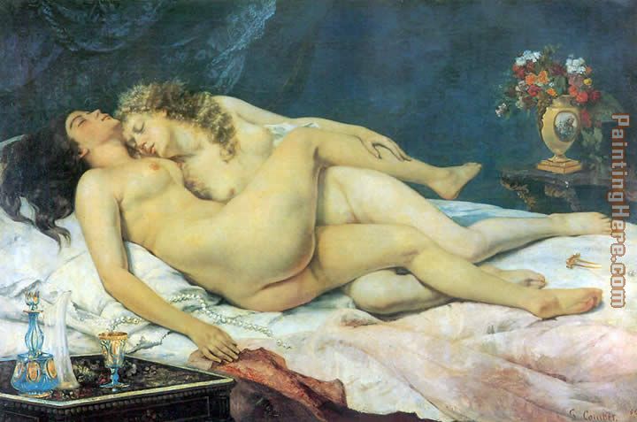The Sleepers painting - Gustave Courbet The Sleepers art painting
